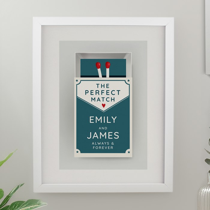 Personalised Perfect Match White Poster Frame