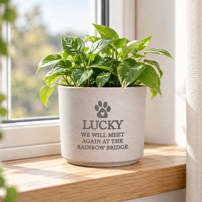Personalised Pet Flecked Plant Pot