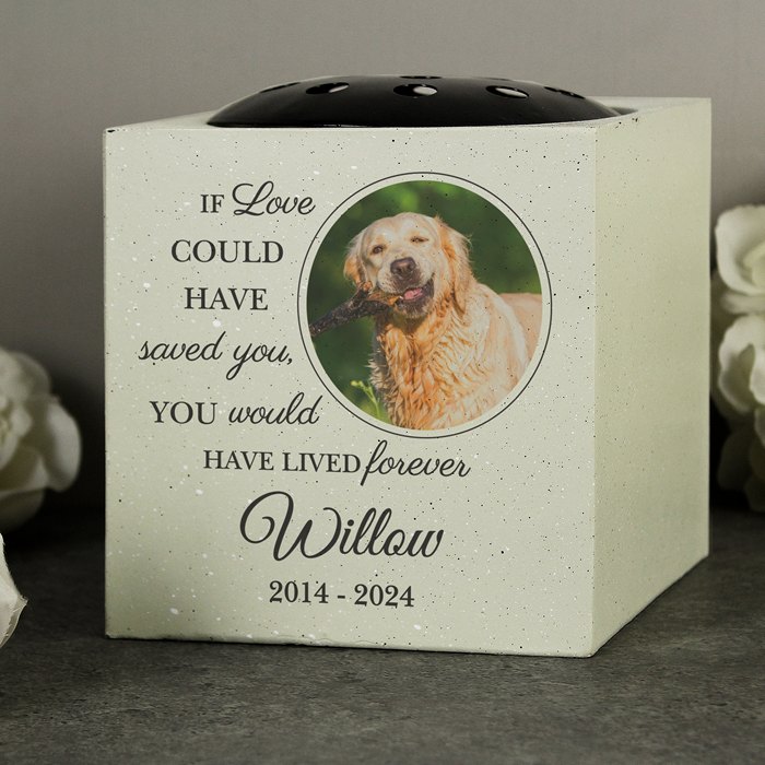 Personalised Pet Photo Upload Memorial Garden Vase