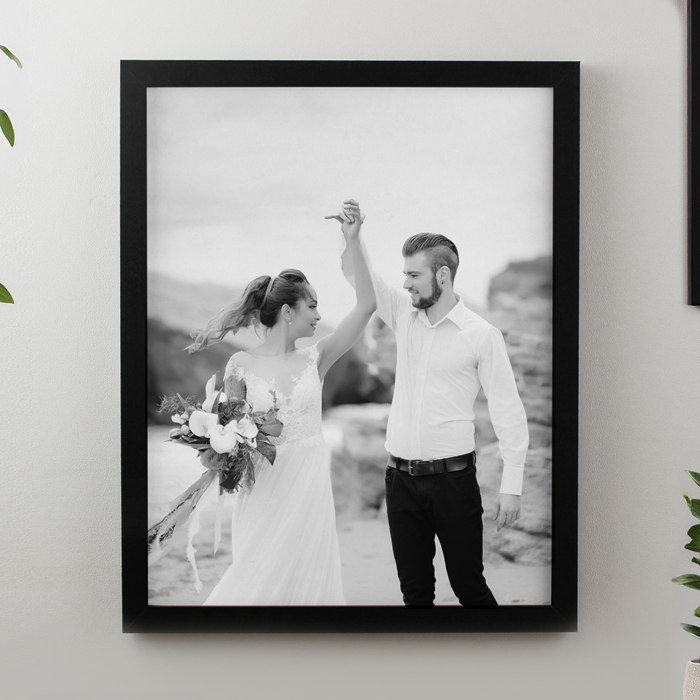 Personalised Photo Upload Black Poster Frame