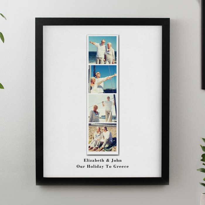 Personalised Photo Upload Strip Black Poster Frame