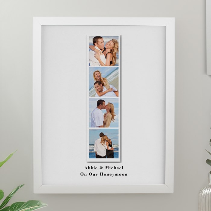 Personalised Photo Upload Strip White Poster Frame