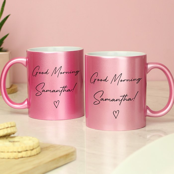 Personalised Pink Glitter Mug | SpecialMoment.co.uk