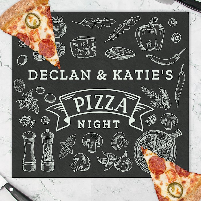 Personalised Pizza Glass Chopping Board/Worktop Saver