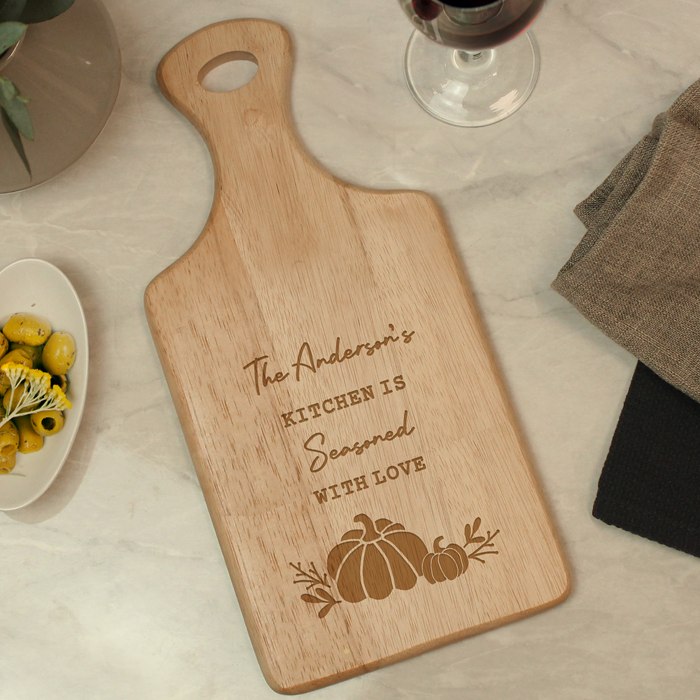 Personalised Pumpkin Paddle Chopping Board