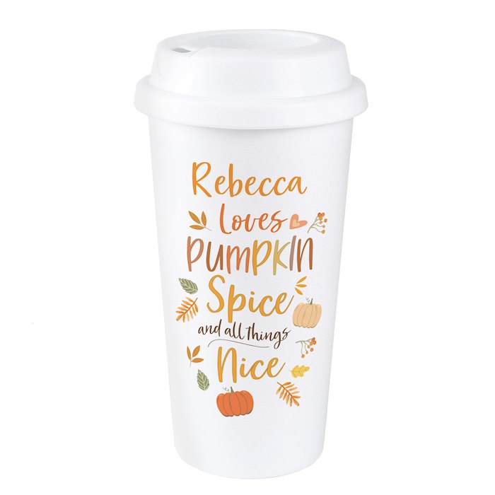 Personalised Pumpkin Spice Travel Mug