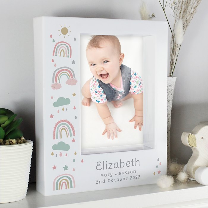 Personalised Rainbow 5x7 Box Plastic Photo Frame | SpecialMoment.co.uk