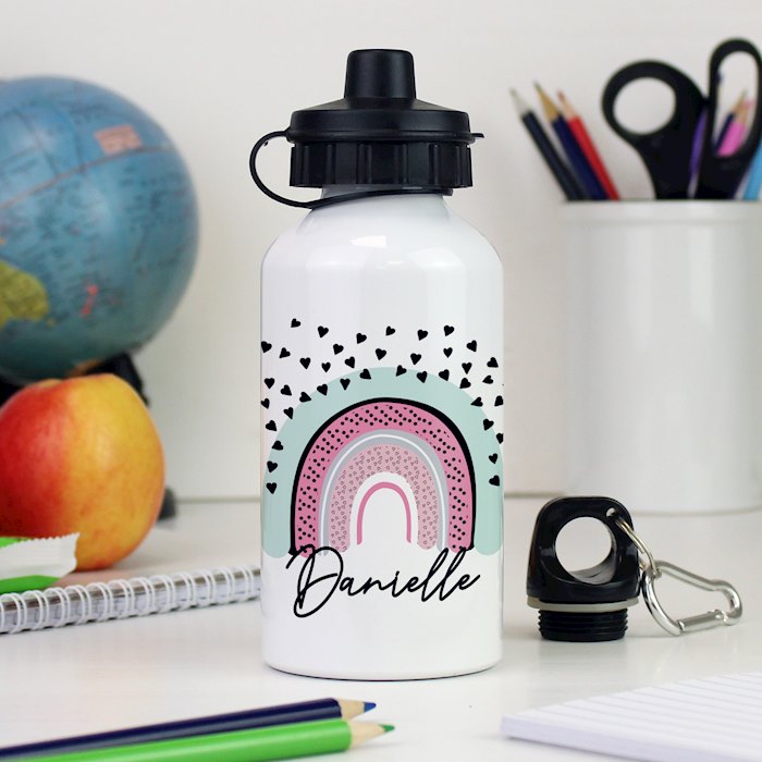 Personalised Rainbow White Drinks Bottle