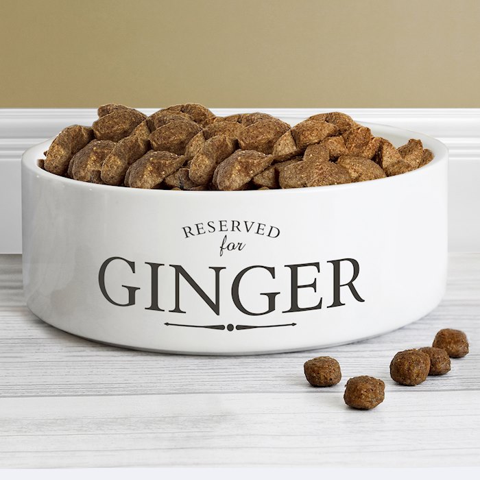 Personalised Reserved For 15cm Medium White Pet Bowl