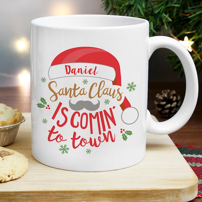 Personalised Santa Claus Is Comin To Town Mug