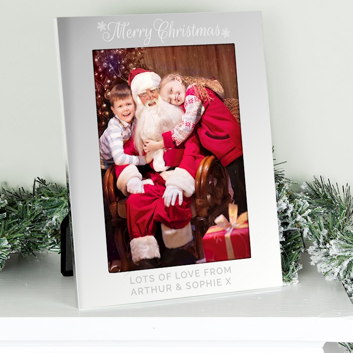 Personalised Silver 5x7 Merry Christmas Photo Frame