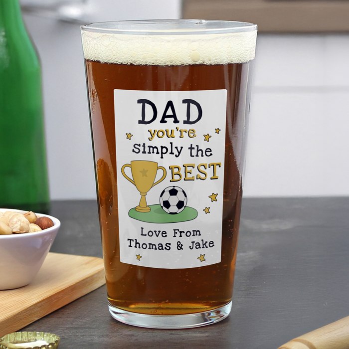 Personalised Simply The Best Beer Glass