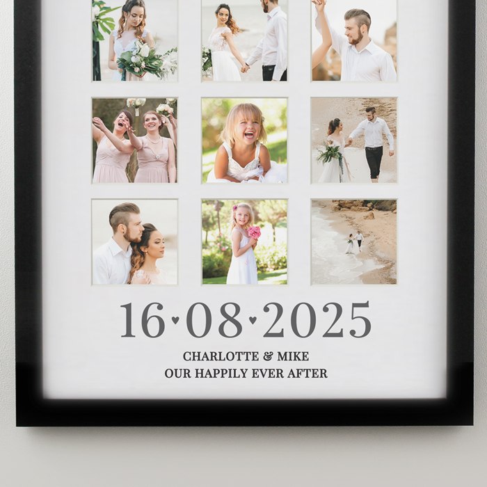 First Date Photo Frame Personalised Special Date Black Multi Photo Frame | SpecialMoment.co.uk