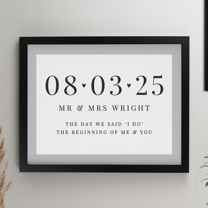 Personalised Special Date Black Poster Frame