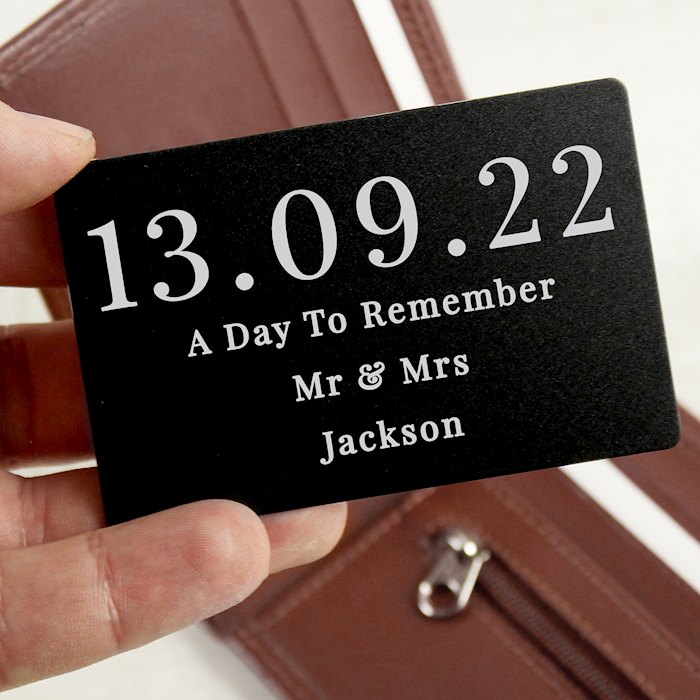 Personalised Special Date Black Wallet Card