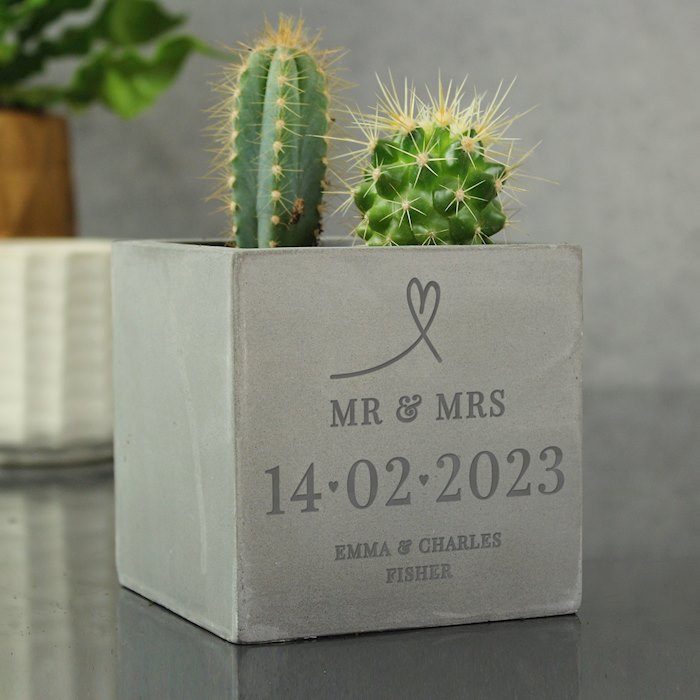 Personalised Special Date Concrete Plant Pot