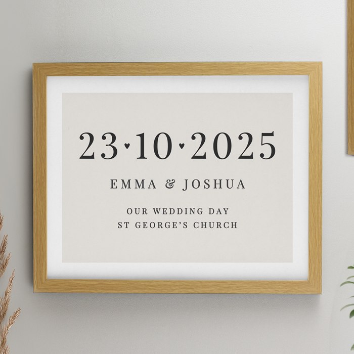 Personalised Special Date Oak Poster Frame