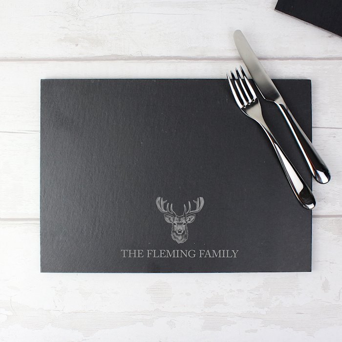 Personalised Stag Slate Placemat