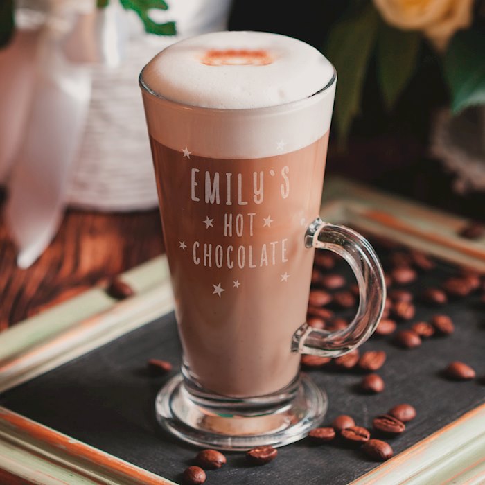 Personalised Stars Hot Chocolate Latte Glass