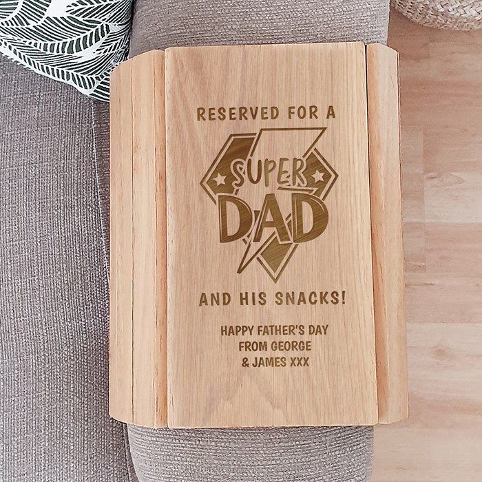 Personalised Super Dad Sofa Tray