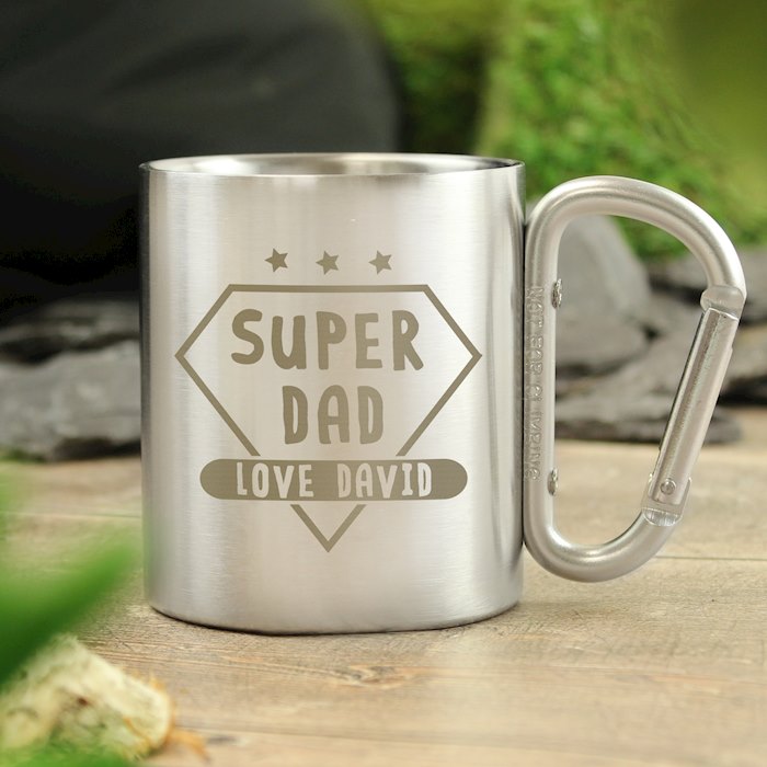 Personalised Super Dad Stainless Steel Mug
