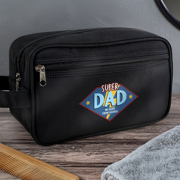 Personalised Super Dad Toiletry Bag