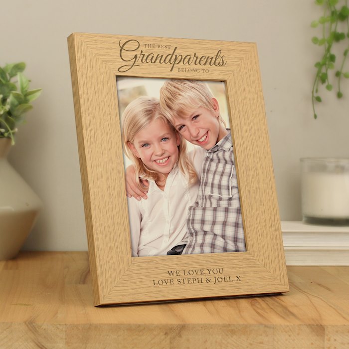 Personalised 'The Best Grandparents' 7x5 Wooden Photo Frame