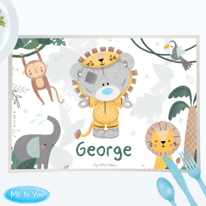 Personalised Tiny Tatty Teddy Jungle Animals Placemat