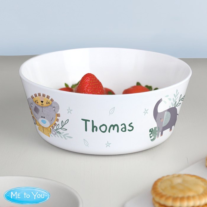 Personalised Tiny Tatty Teddy Jungle Animals Plastic Bowl