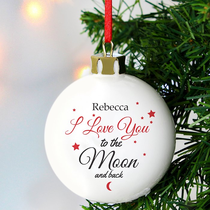 Personalised To The Moon & Back Bauble