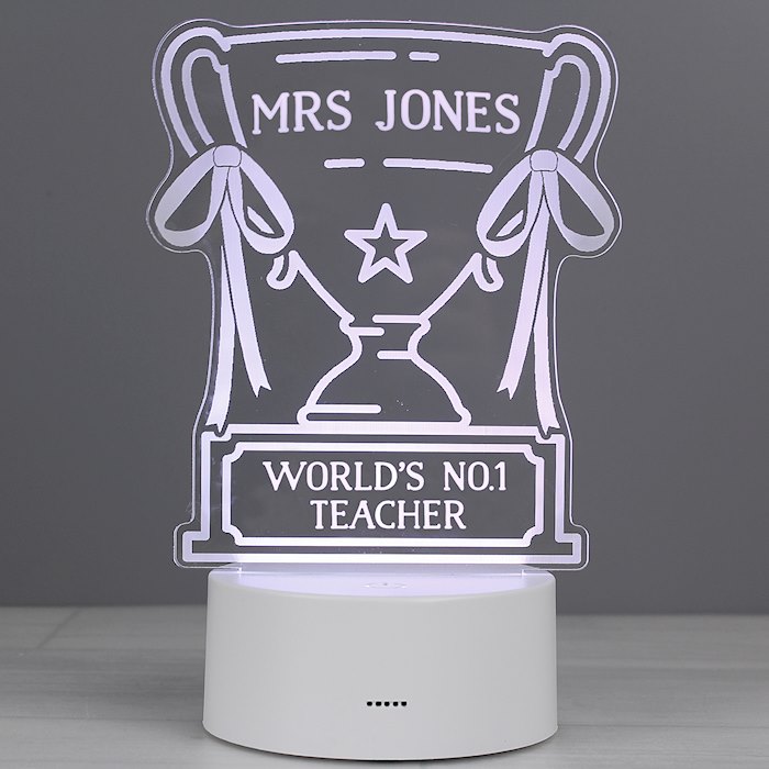 Personalised Trophy LED Colour Changing Night Light