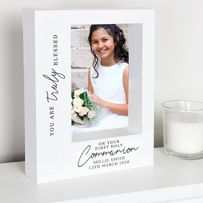 Personalised 'Truly Blessed' First Holy Communion 5x7 Box Plastic Photo ...