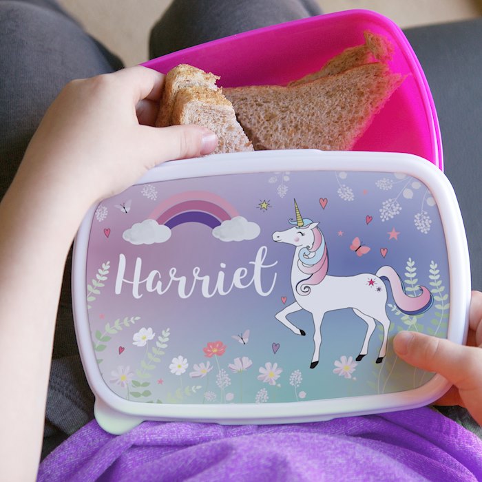 Personalised unicorn lunch box online