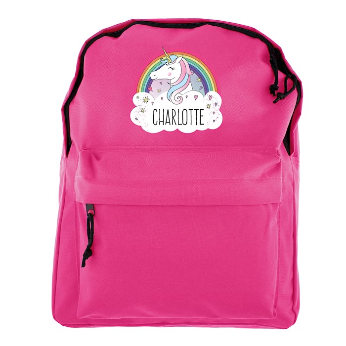 Personalised Unicorn Pink Backpack SpecialMoment.co.uk