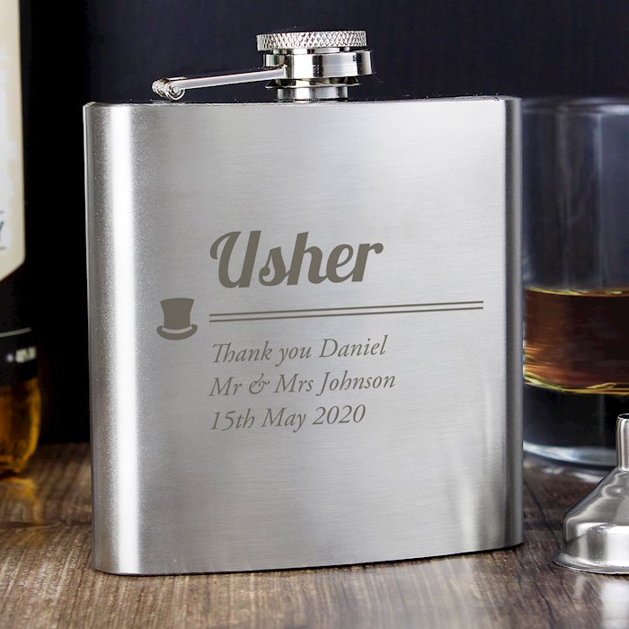 Personalised Usher Hip Flask