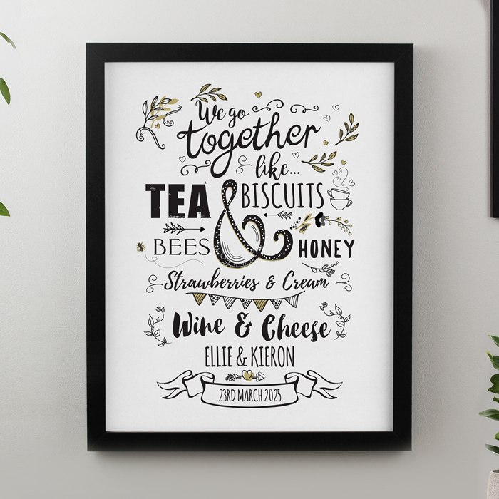 Personalised We go Together Black Poster Frame