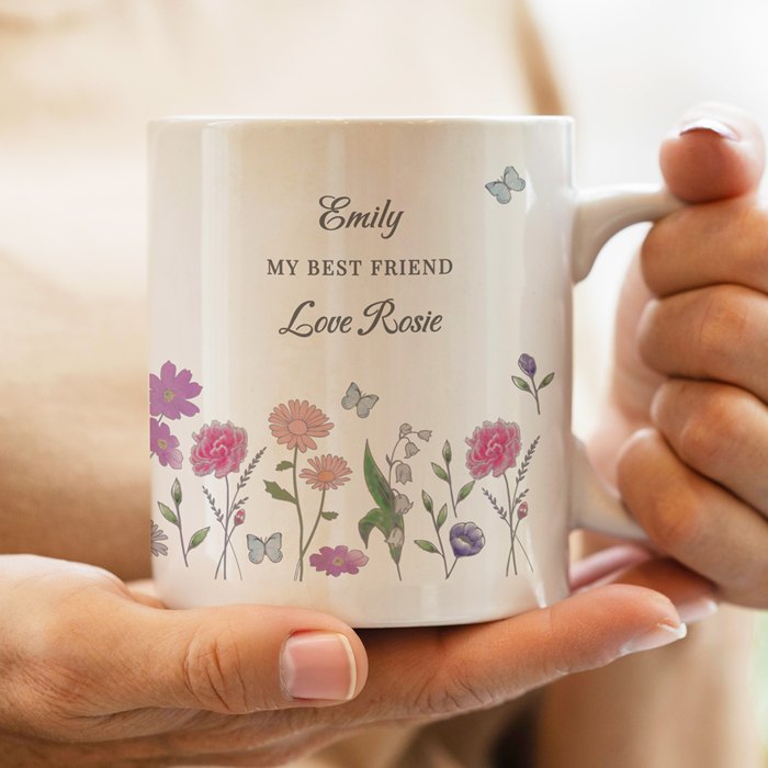 Personalised Wild Flowers Mug