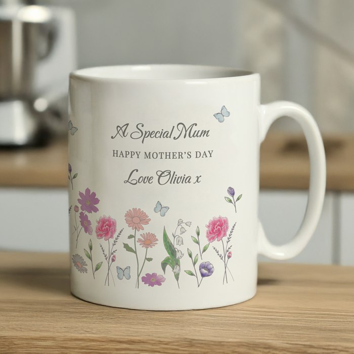 Personalised Wild Flowers Mug