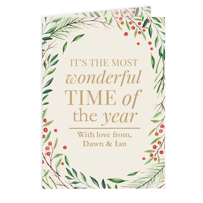 Personalised Wonderful Time of The Year Christmas Card