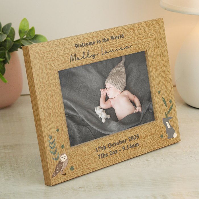 Personalised Woodland Animals 6x4 Photo Frame