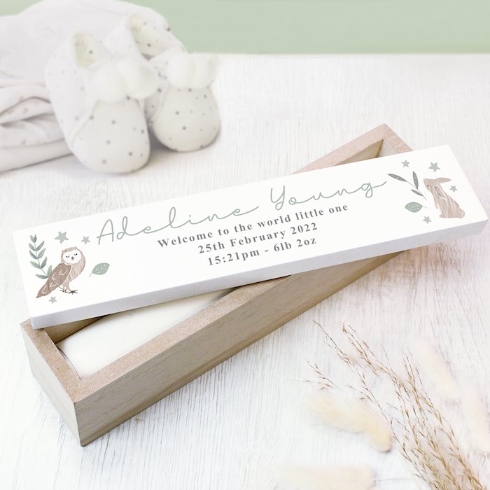 Personalised Woodland Animals Wooden Certificate Holder