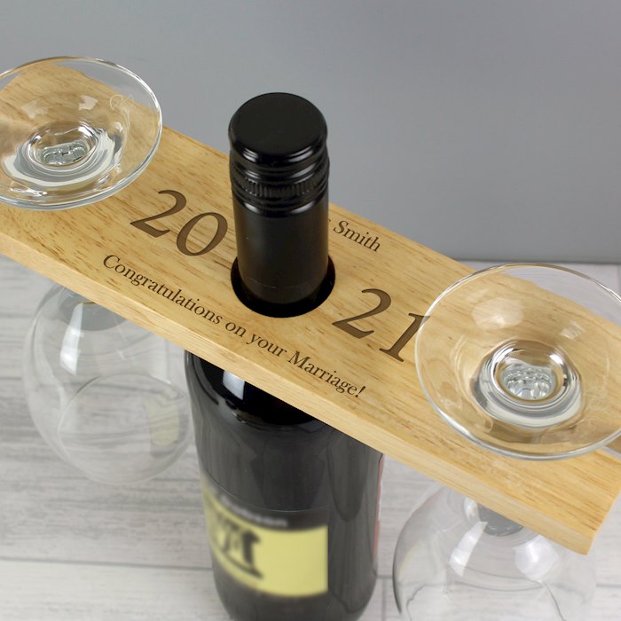 Personalised 'Year' Wine Glass & Bottle Holder