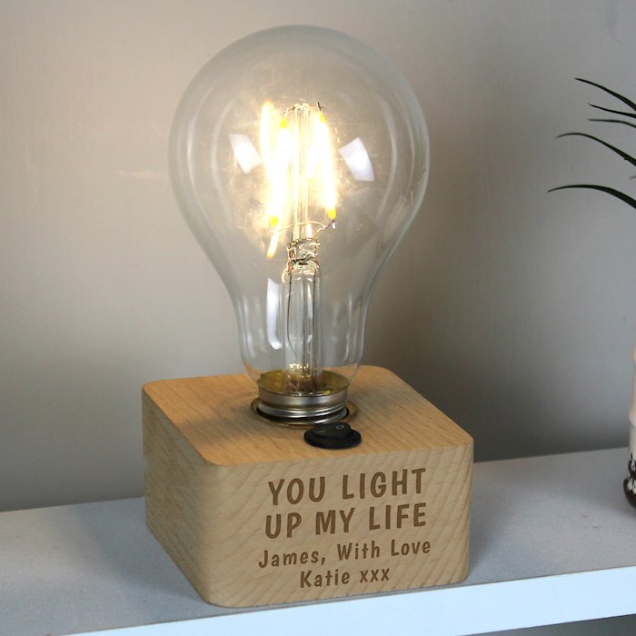 Personalised You Light Up My Life LED Bulb Table Lamp
