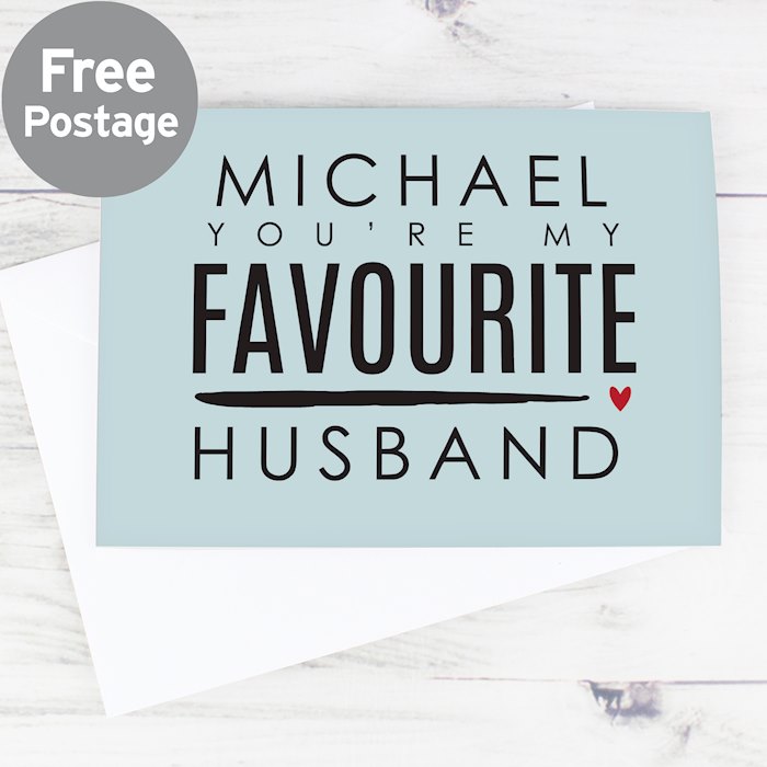 Personalised You're My Favourite Husband Card SpecialMoment.co.uk