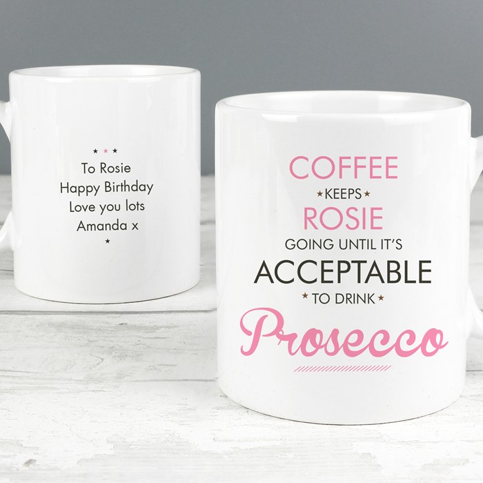 Personalised Pink Acceptable to Drink Mug
