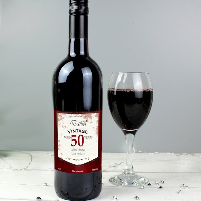 Personalised Red Wine Vintage Age Label