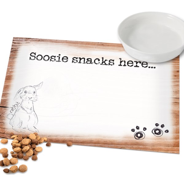 Personalised Scribble Bunny Laminated Print Placemat