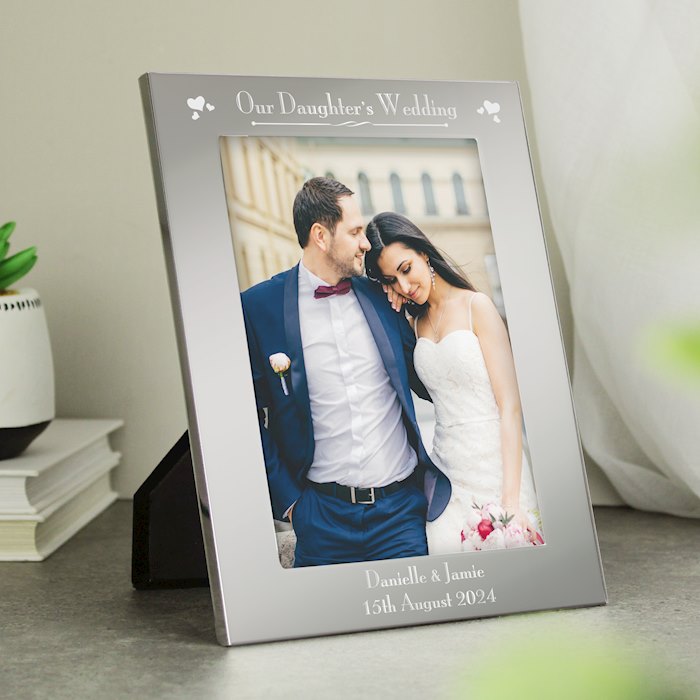 Personalised Silver 5x7 Decorative Our Daughters Wedding Photo Frame