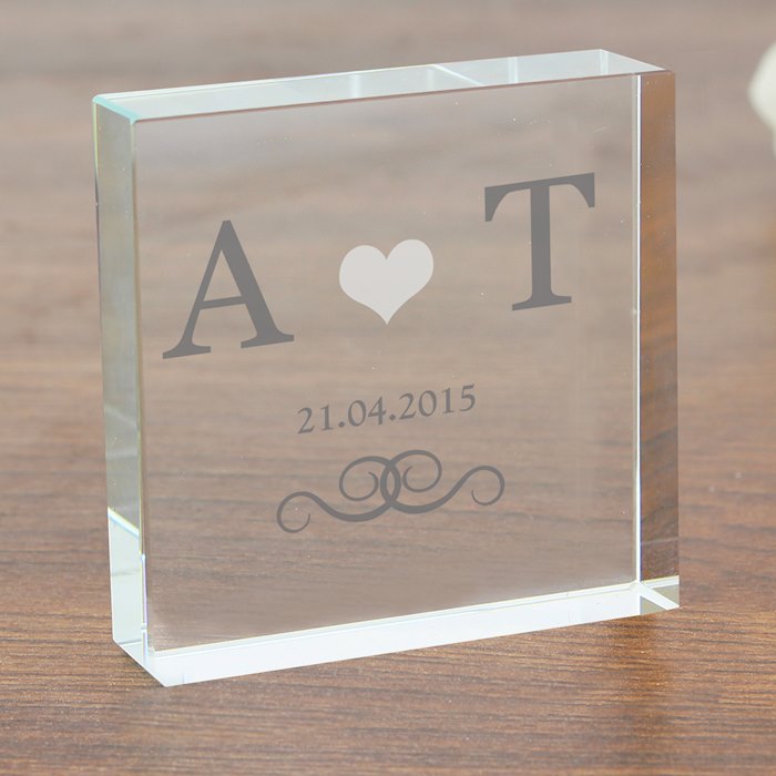Personalised Silver Monogram Crystal Token | SpecialMoment.co.uk