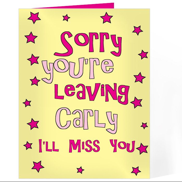 Sorry You're Leaving Card - Pink Stars | SpecialMoment.co.uk